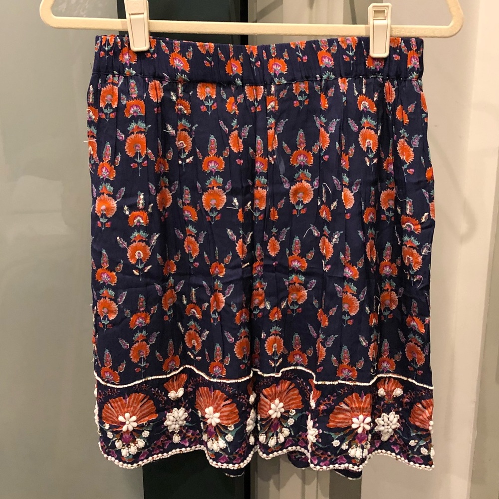 Anthropologie Multicolored Beaded Skirt.
